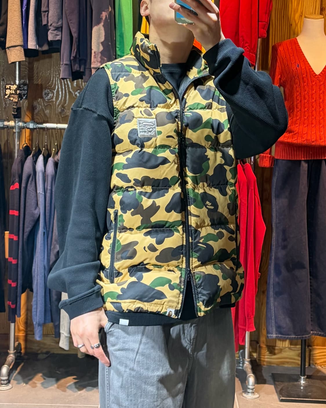 XL 베이프 황계 1st 카모플라주 패딩 베스트 상품이미지1