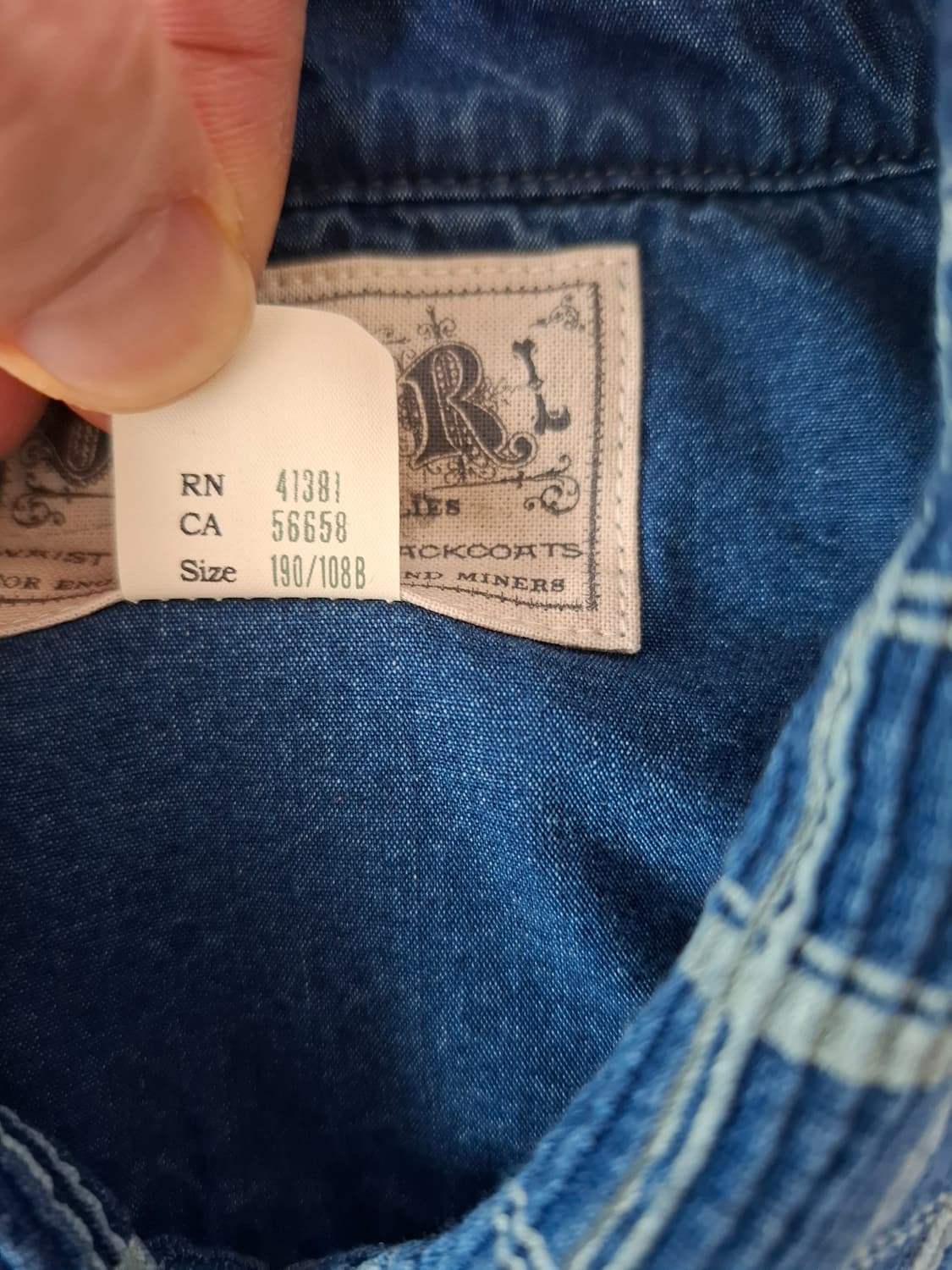2XL RRL 인디고 체크 워크 셔츠 상품이미지4