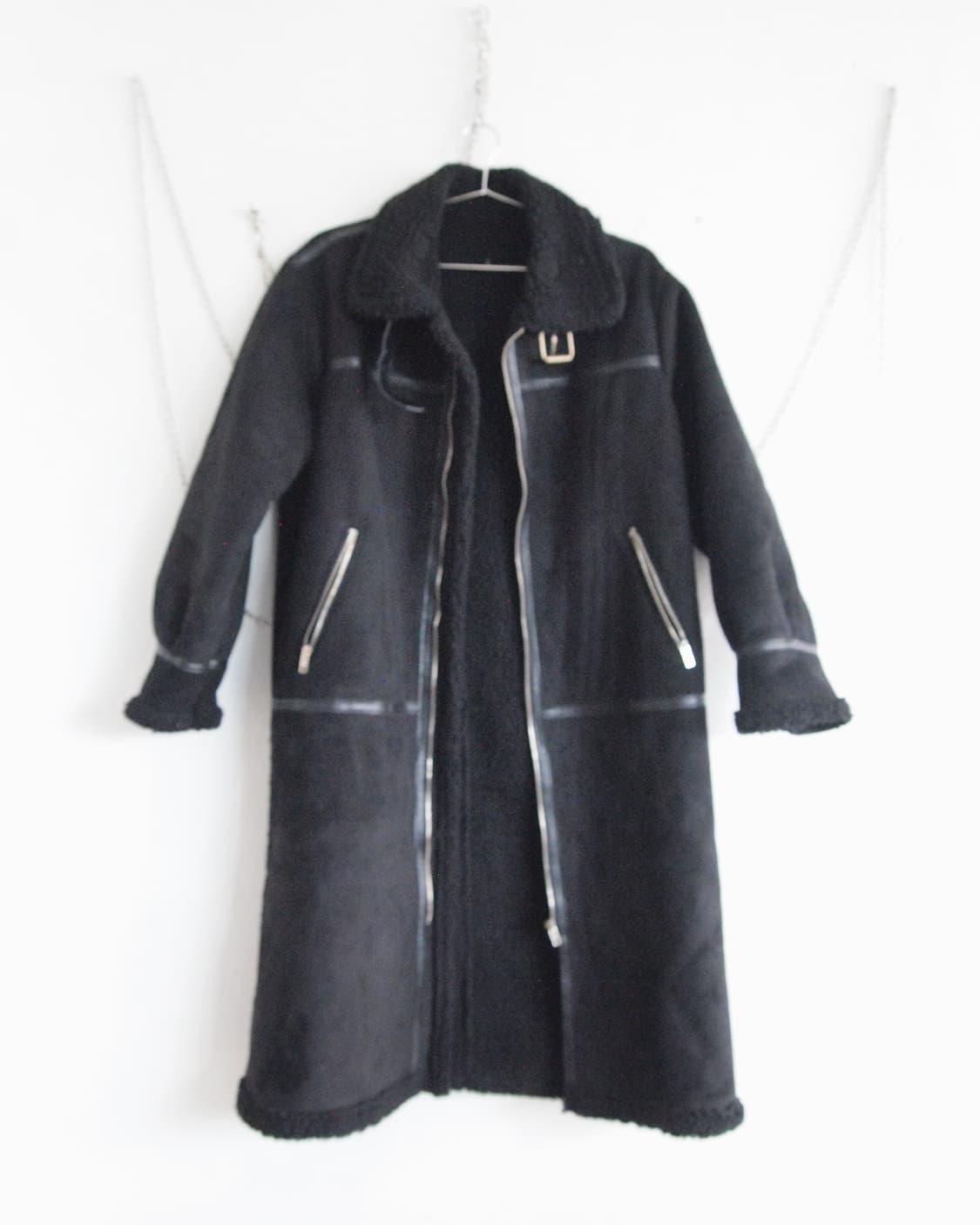 레더 라이닝 무스탕 롱 코트 상품이미지4