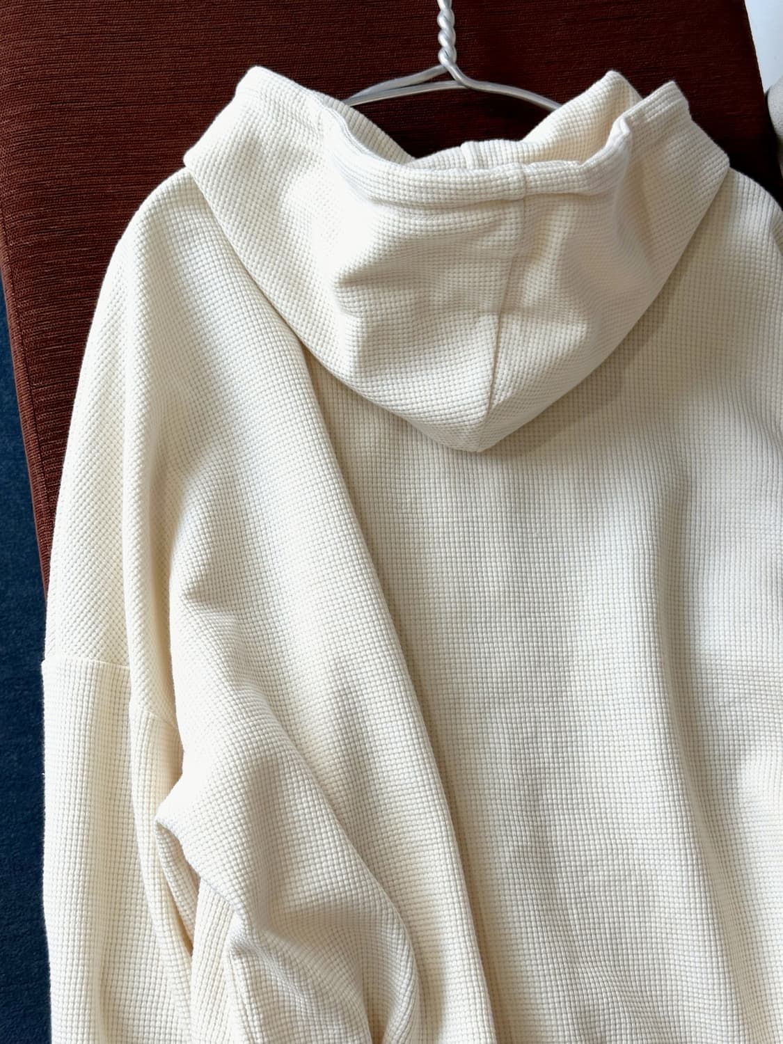 High gauge waffle knitted hood zip parka 상품이미지6