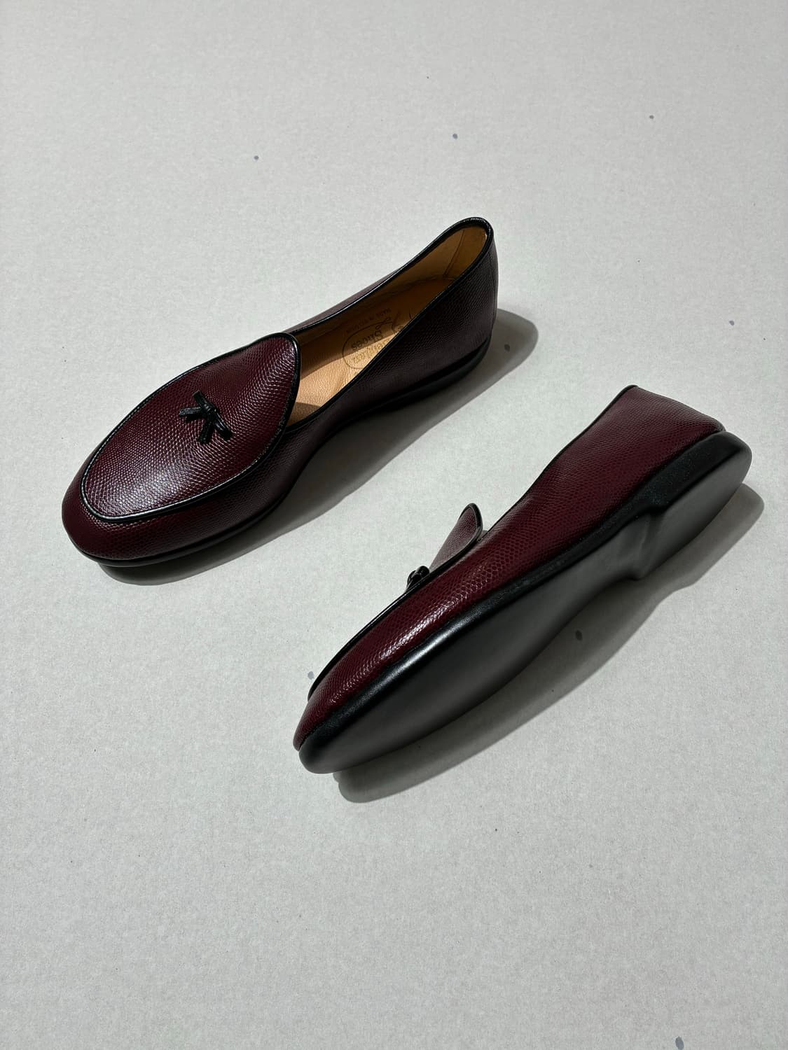 벨지안 슈즈 로퍼 MR.CASUAL 리자드 버건디 9.5사이즈 상품이미지3