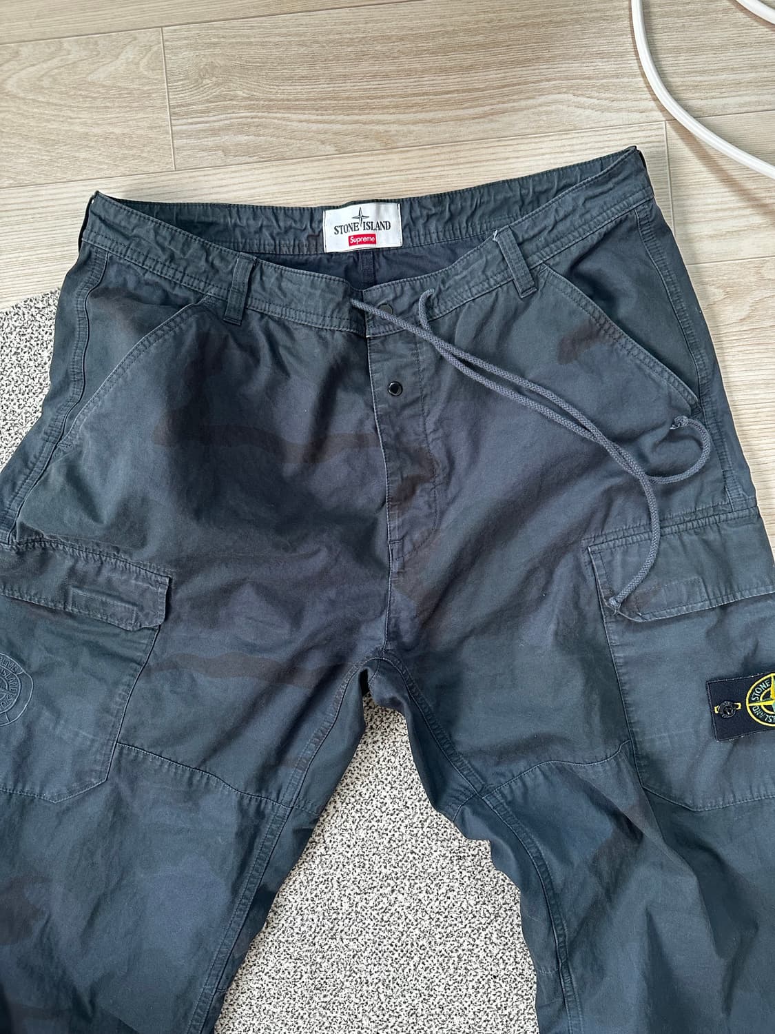 19SS 슈프림 스톤 아일랜드 카모 카고 팬츠 블랙 상품이미지2
