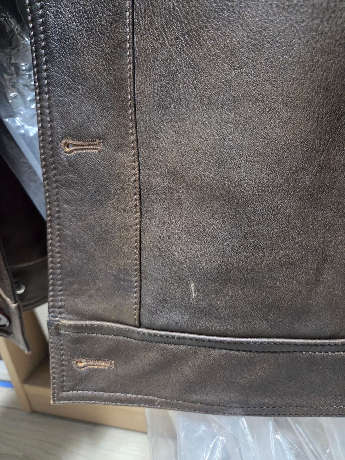 인사일런스 투톤레더자켓 BROWN 상품이미지6