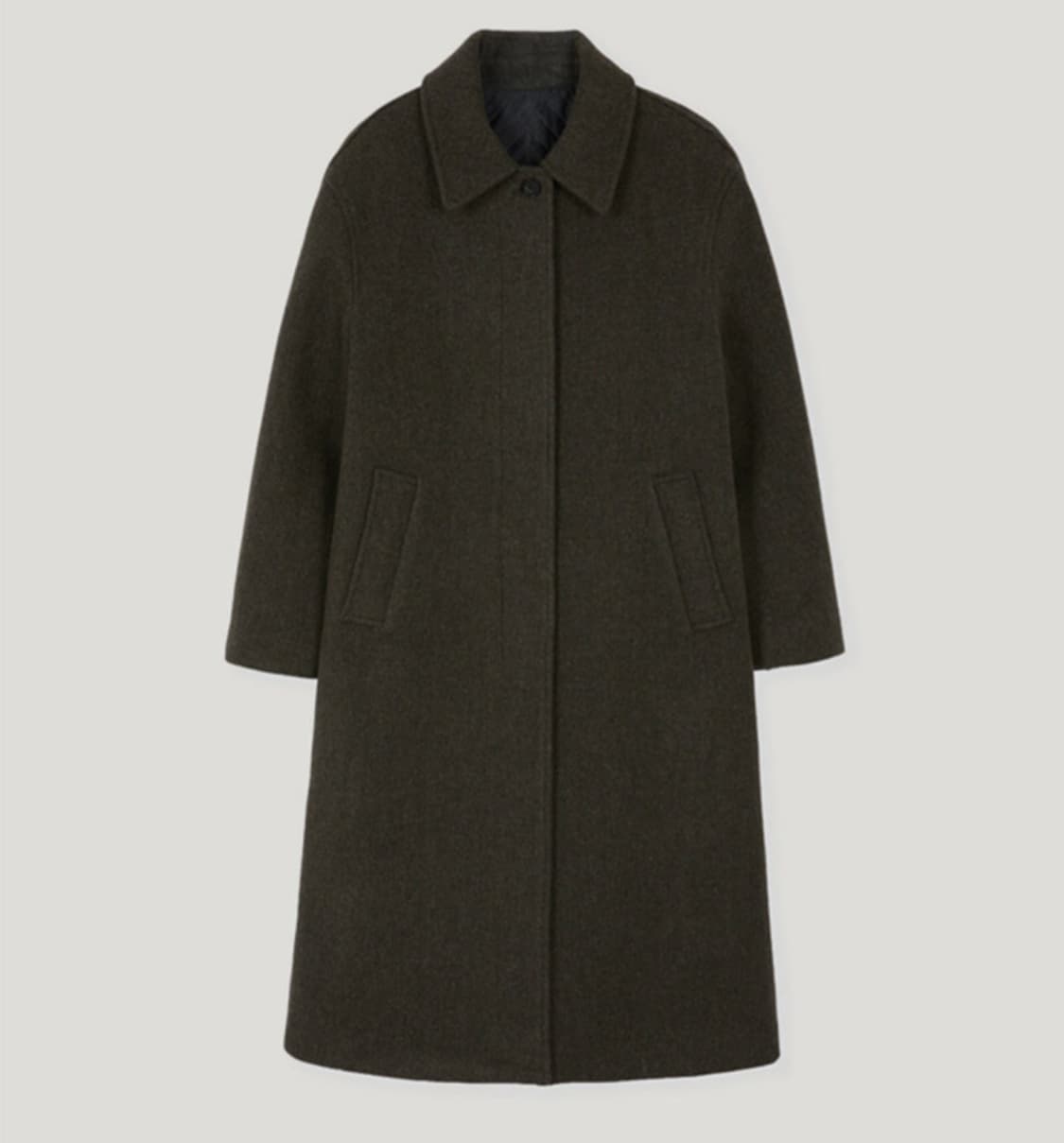 노멜렛 브레스트 울 오버 코트 차콜 40 상품이미지2