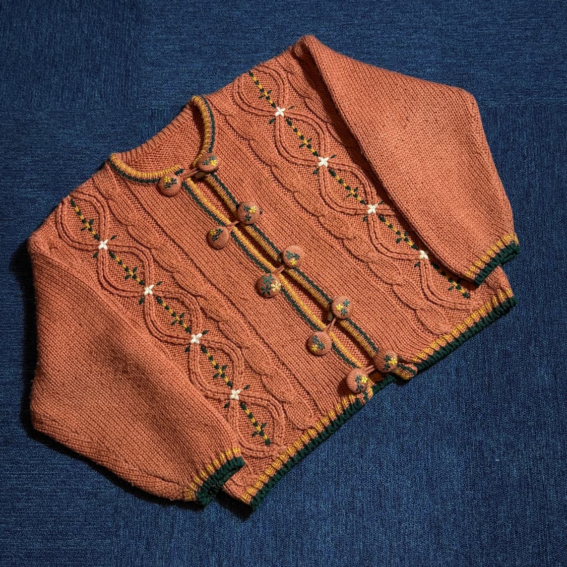 빈티지 플라워 니트 가디건 상품이미지1