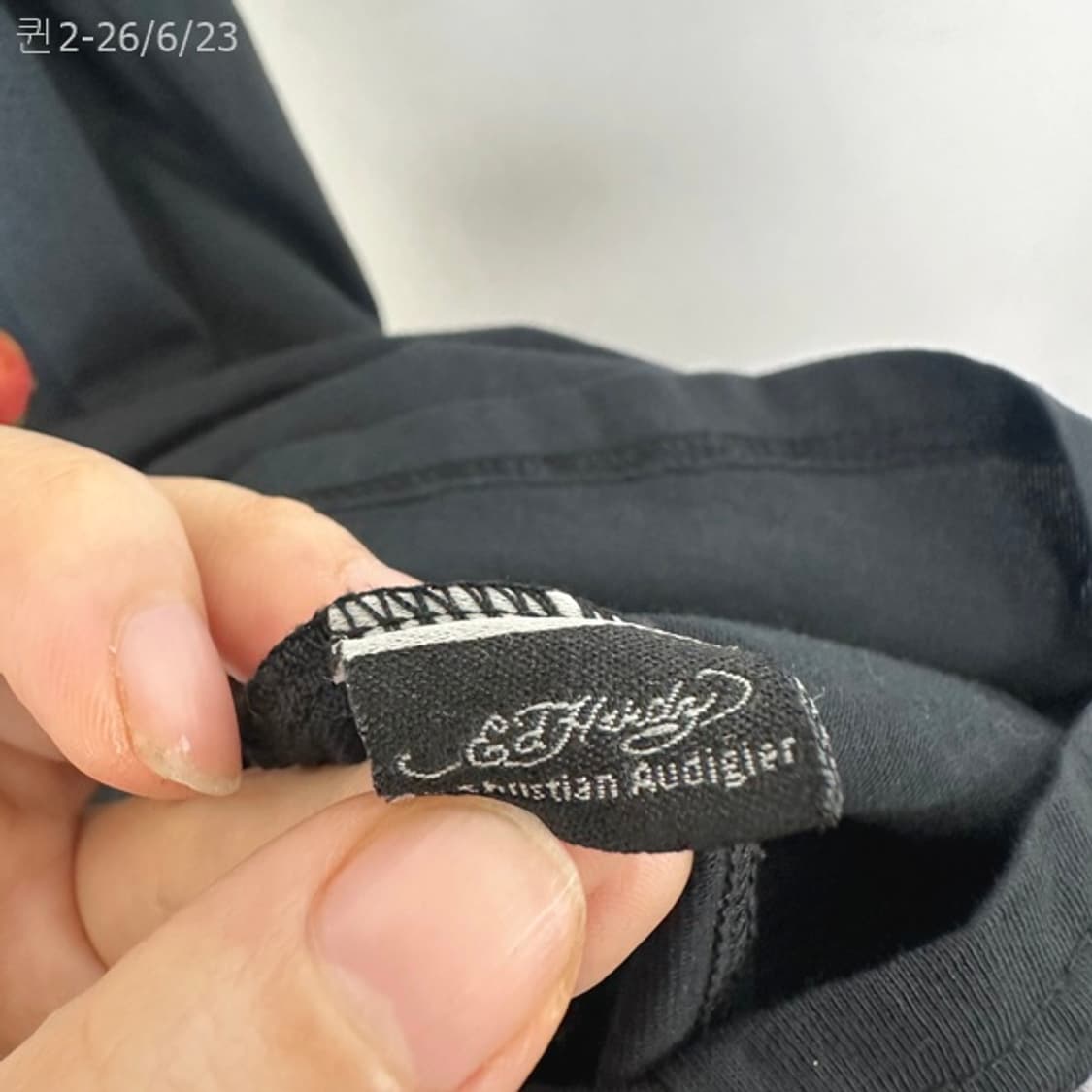 EDHARDY 에드하디 남자 스판 반팔티 검정 XXL  상품이미지6