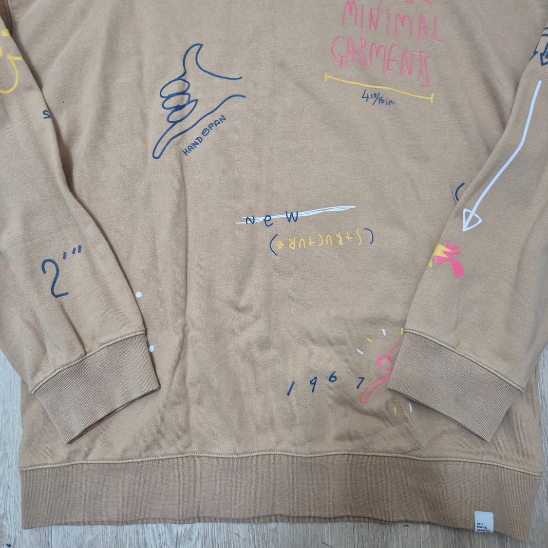 라이풀 미니멀 가먼츠 멀티 프린팅 레터링 오버핏 맨투맨 상품이미지3