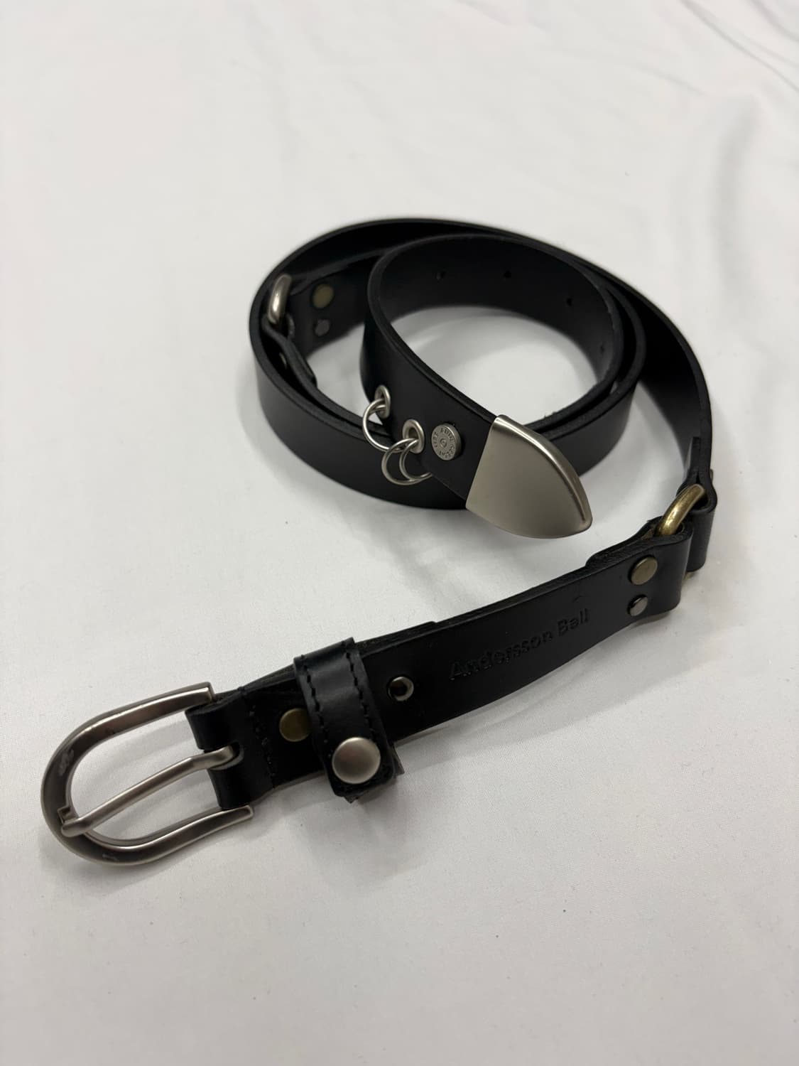 앤더슨 벨 블랙 레더 벨트 Andersson Bell 상품이미지1