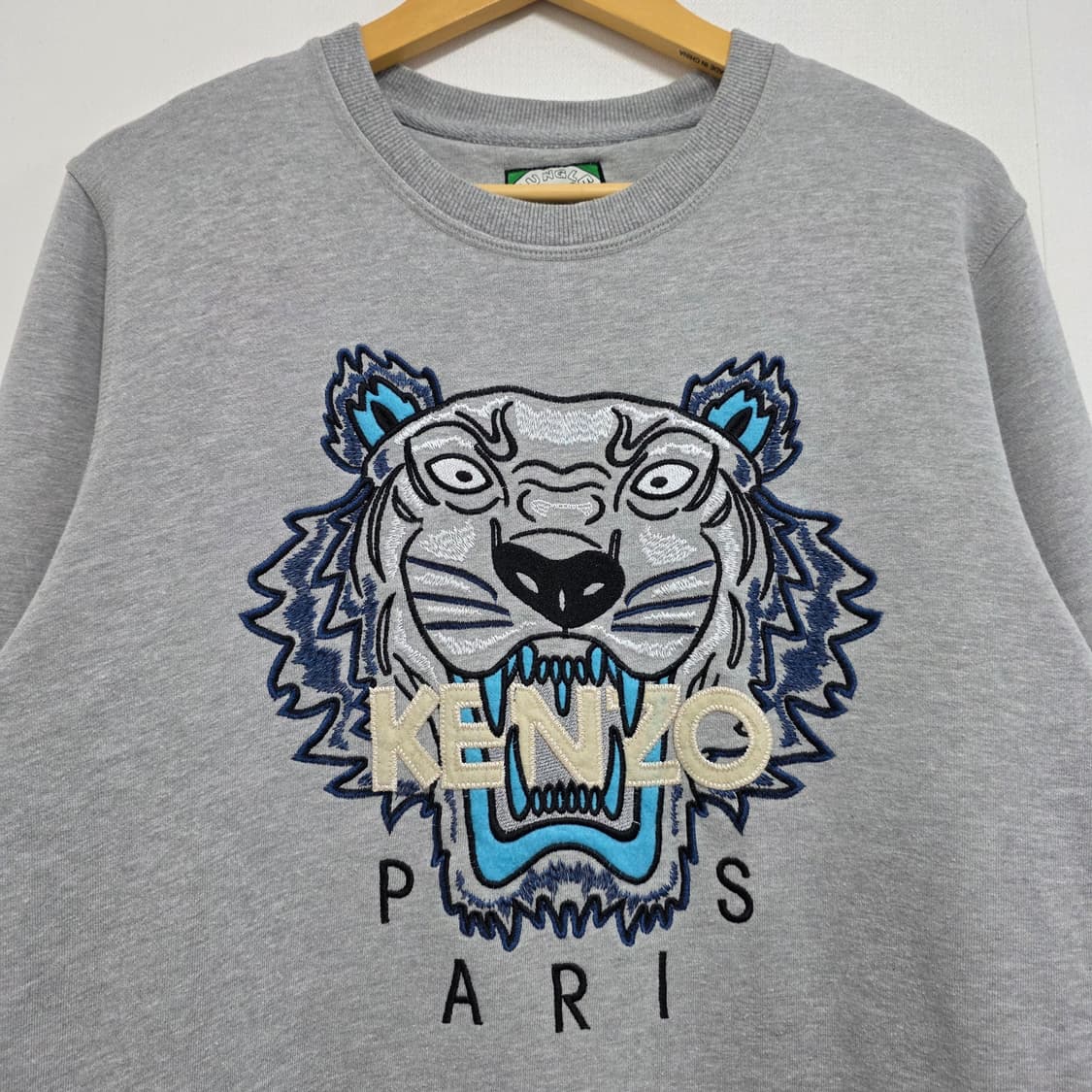 95-100) KENZO 겐조 타이거 자수 맨투맨 그레이 상품이미지2