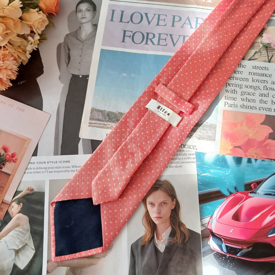 알테아 실크 오렌지 도트 넥타이 8.7cm A+등급 A19532
 상품이미지6