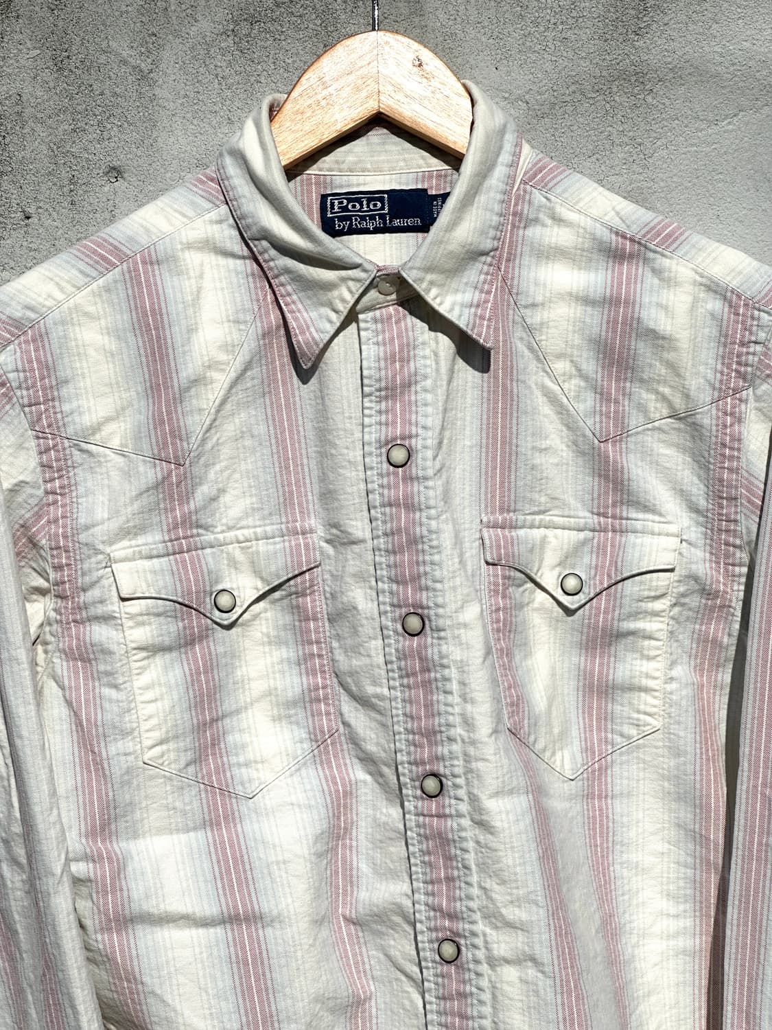 [M] 90s 폴로 랄프로렌 스트라이프 웨스턴 셔츠 상품이미지2