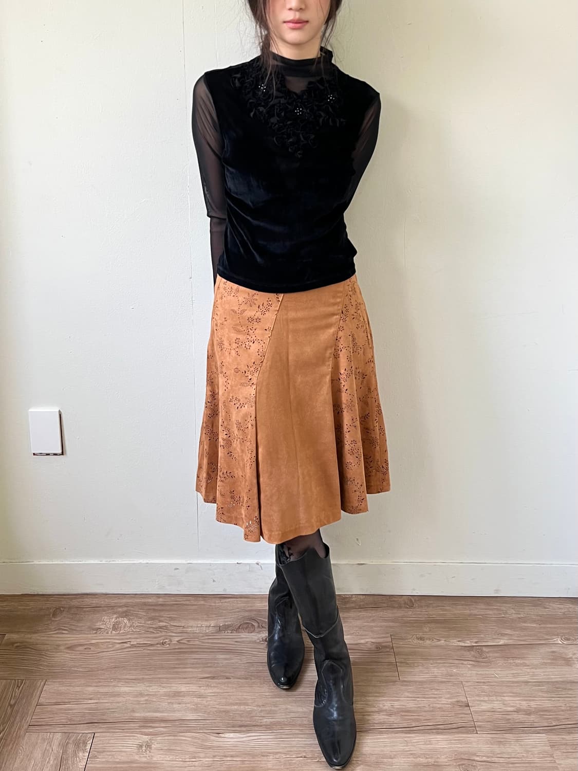 mB 블랙 시스루 블라우스 상품이미지8