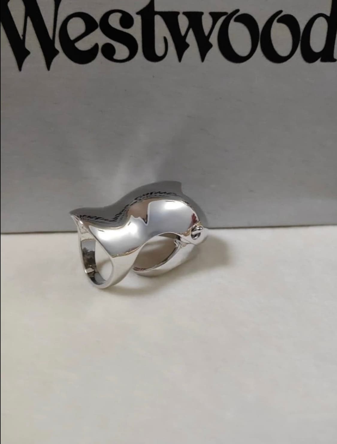 비비안웨스트우드 아카이브 블랙orb 각인 실버 너클링 반지 상품이미지2