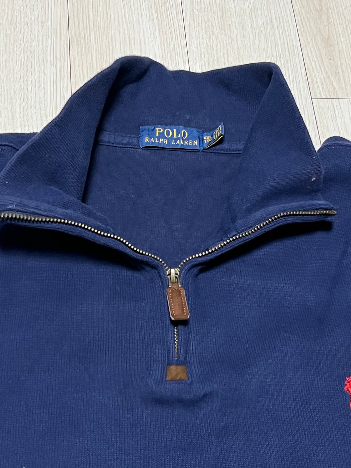 90s폴로랄프로렌포니로고코튼니트반짚업 XXL 상품이미지4