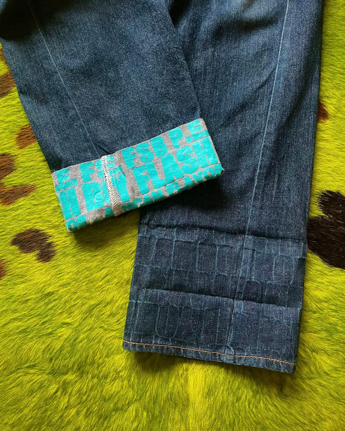 90-00s JPN Graffiti Docking Denim Pants 상품이미지5