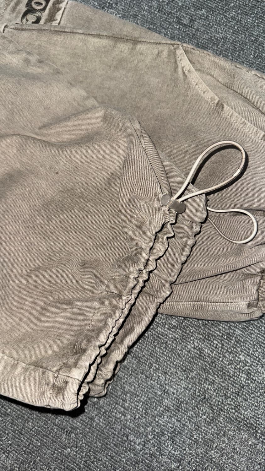 스케이터락 피그먼트 코튼 와이드 팬츠 베이지 상품이미지3