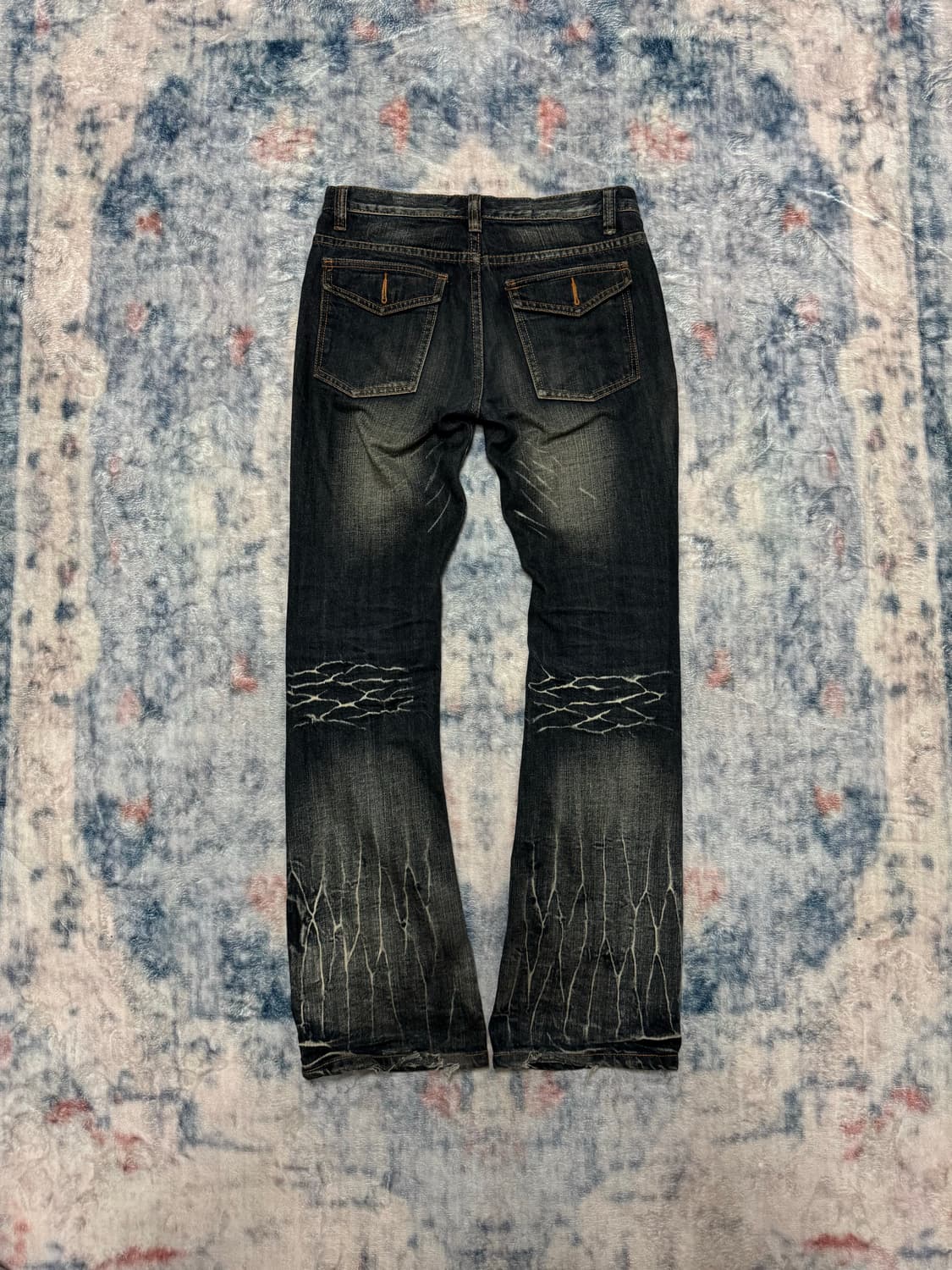 Black baccara wave washed boot cut denim 상품이미지7