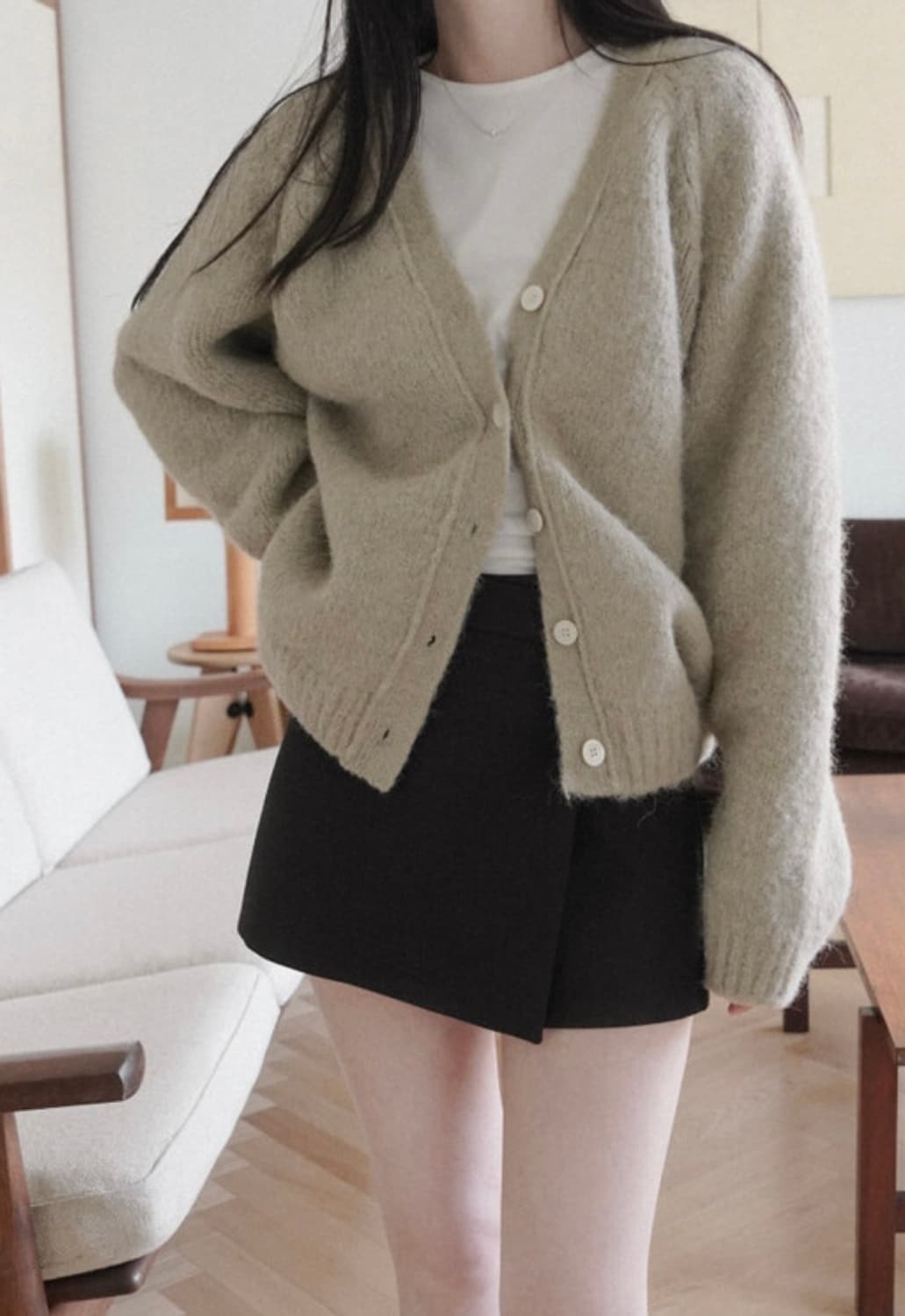 Uur 유유알 브리드 랩 스커트-팬츠 [블랙] 상품이미지5