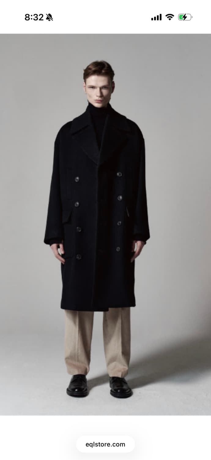 노이어 알파카 오피서 맥시 코트 (블랙, 48) 상품이미지1