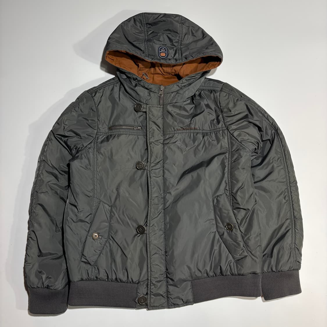 빈티지 브라운 라인 리버시블 후드 집업 자켓 상품이미지6