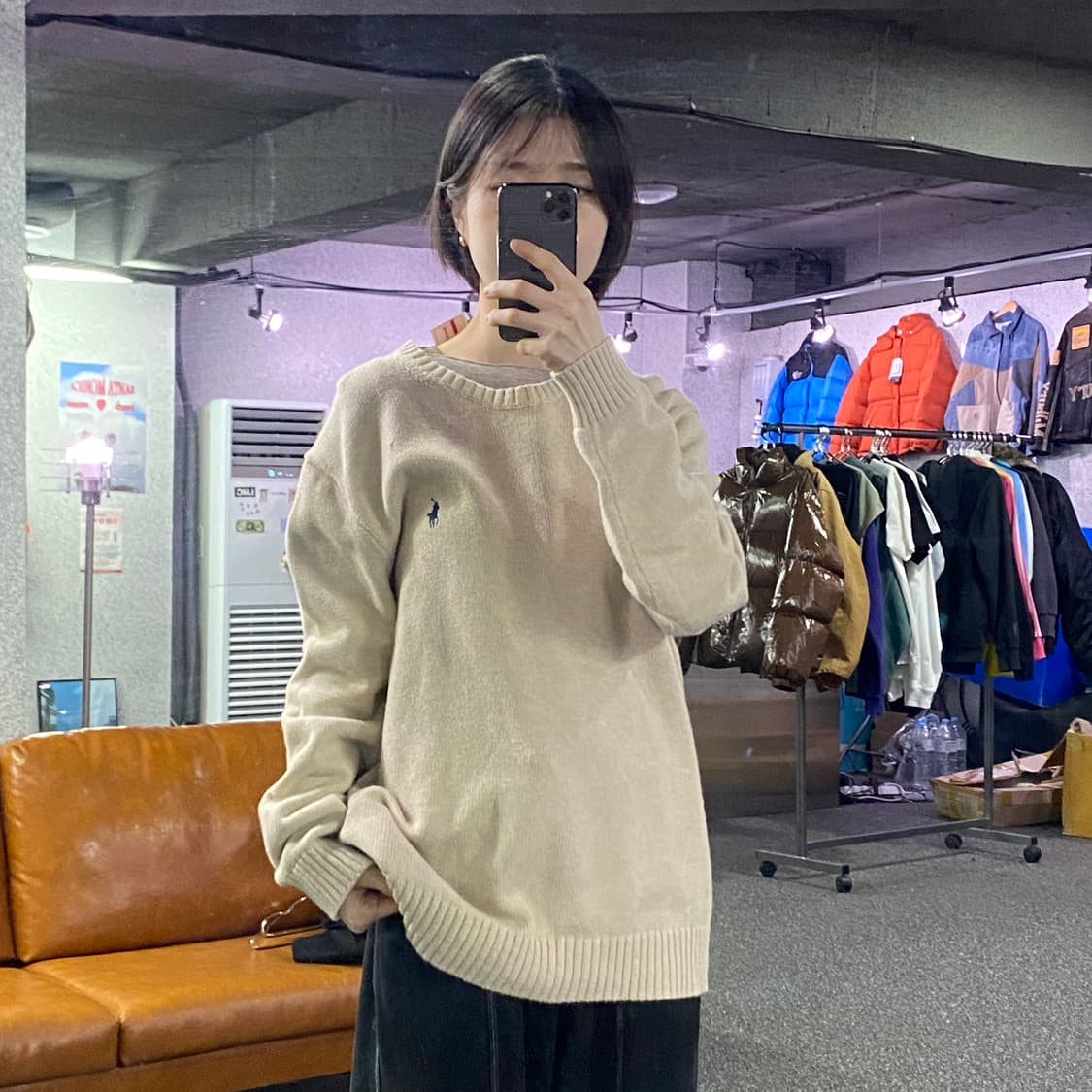 폴로 랄프로렌 신형 qr 네이비포니 베이지 니트 B4203  상품이미지1