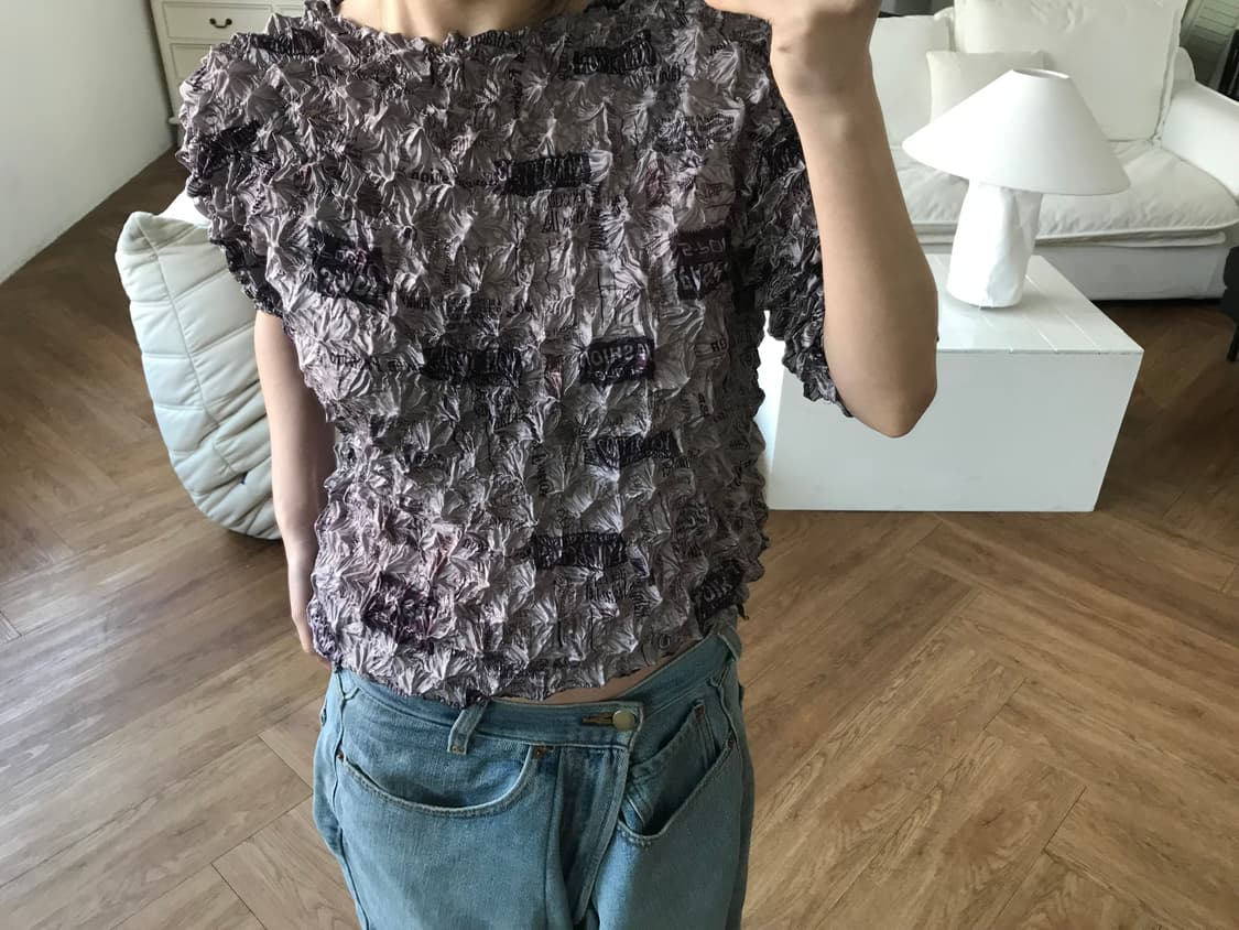 vintage pattern popcorn top 상품이미지7