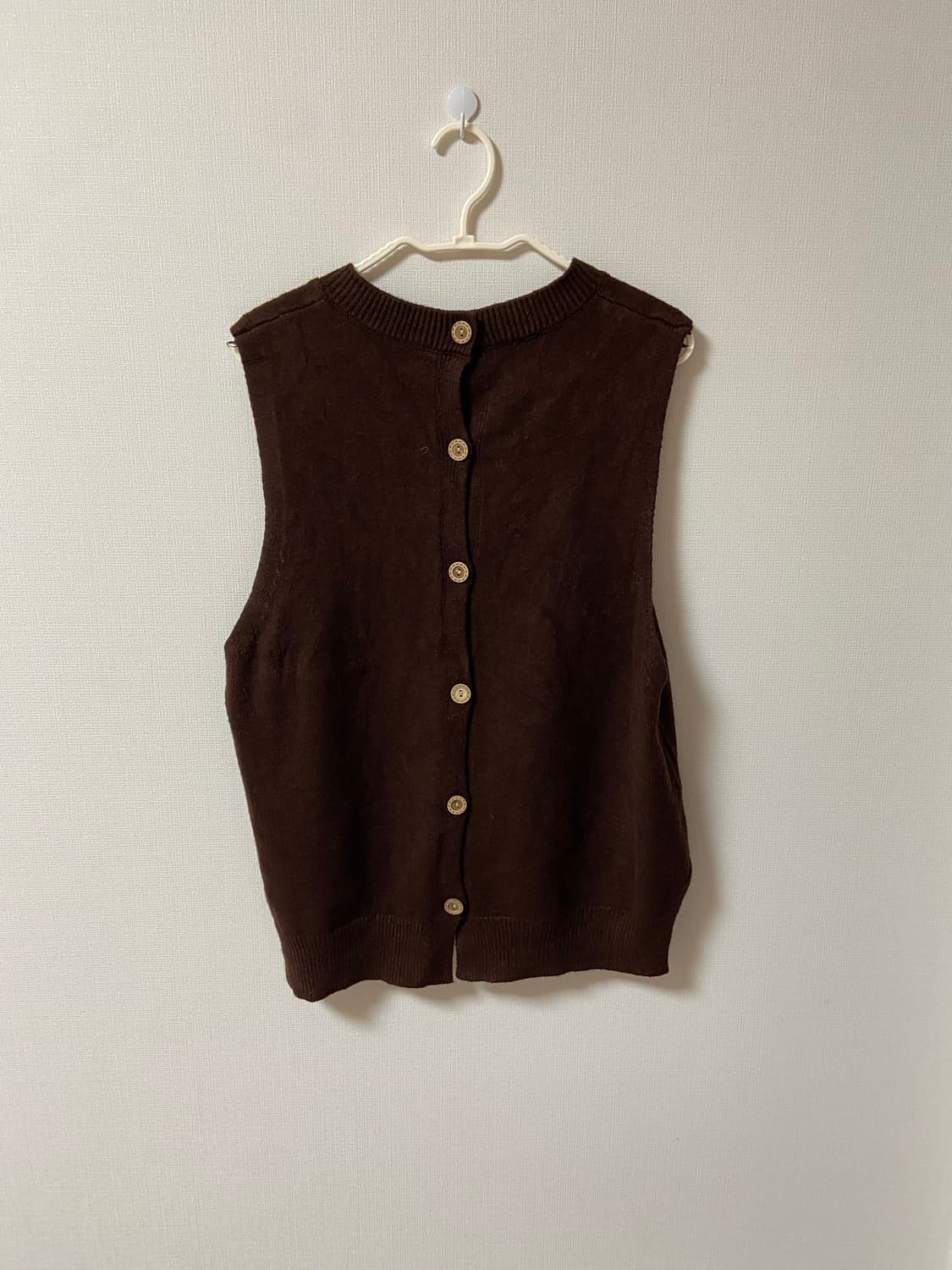 빈티지 모리걸 하구미 포인트 니트 단추조끼 상품이미지2