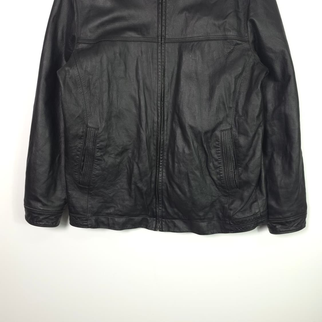 INDIAN 리얼 양가죽 블랙 빈티지 블루종 자켓 XL 상품이미지4