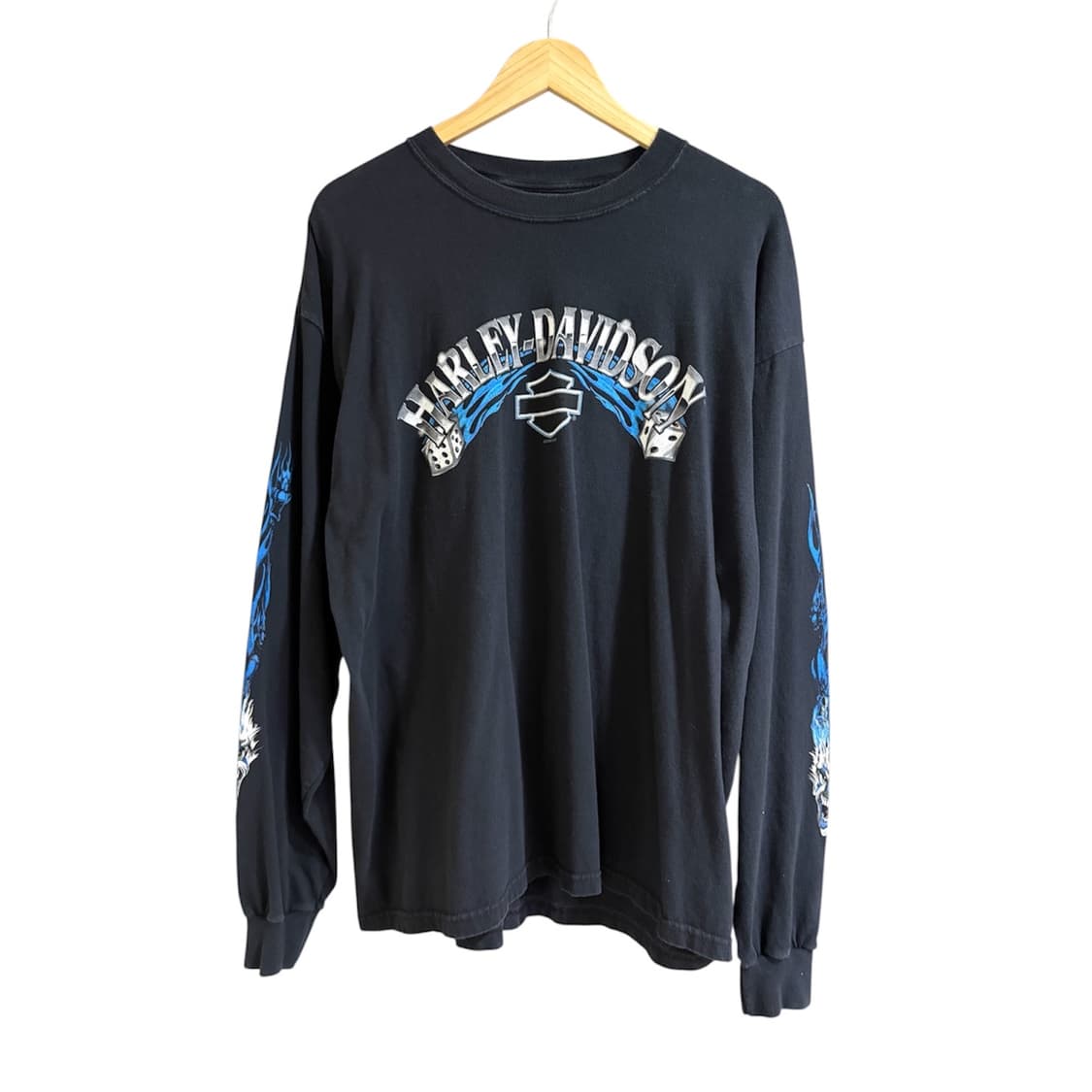 빈티지 할리데이비슨 블루 플레임 다이스 롱슬리브 상품이미지1