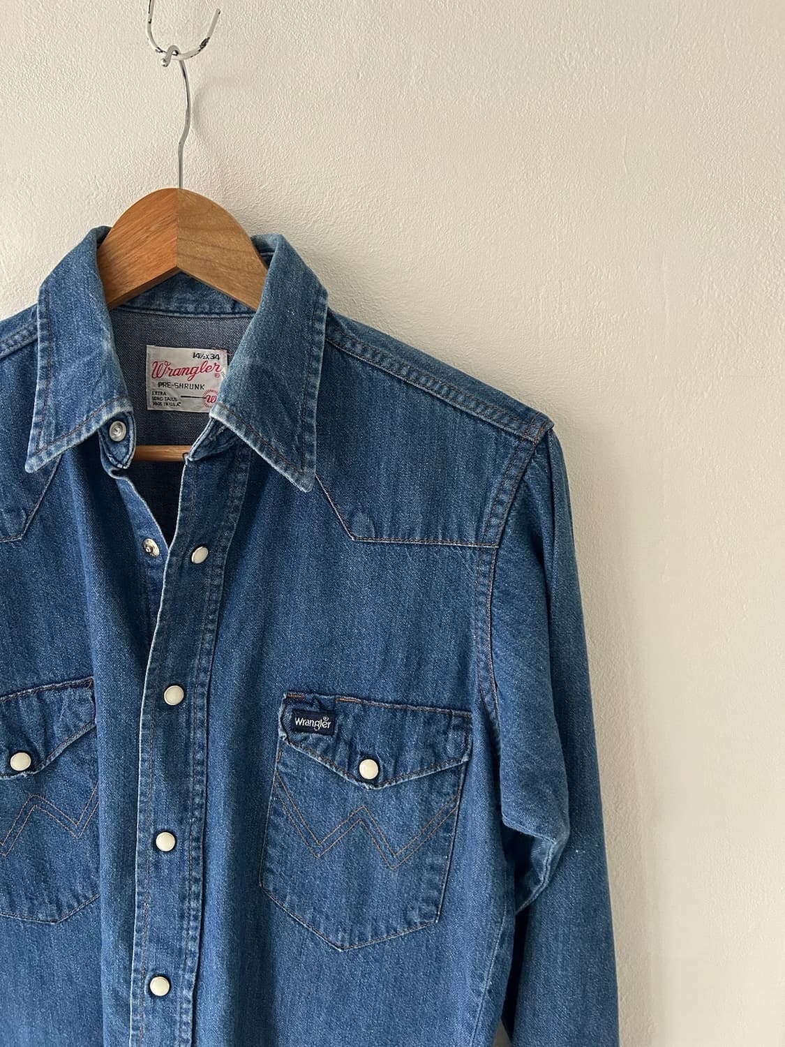 80-90s vtg Wrangler Denim Western shirt. 상품이미지2