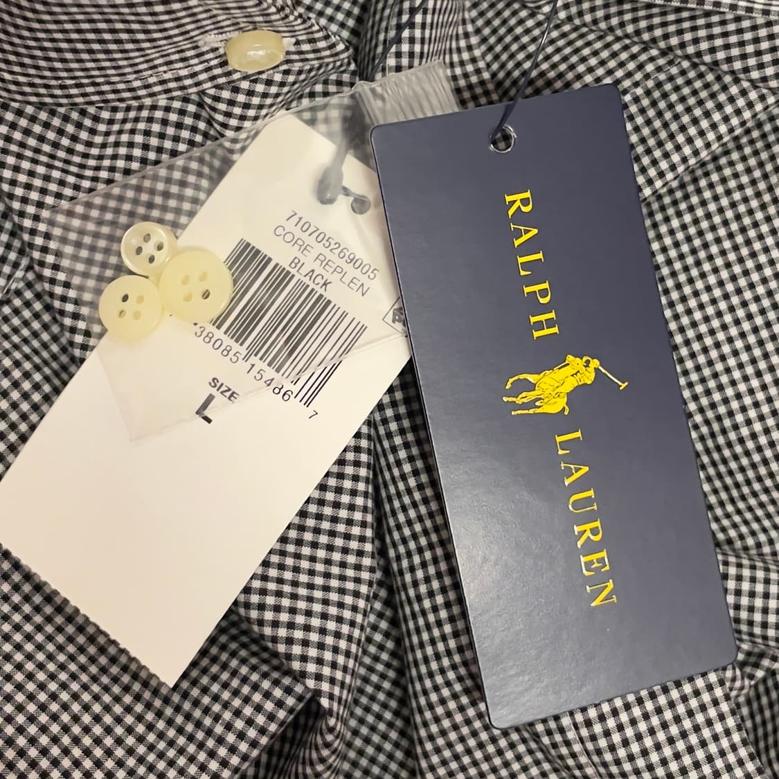 폴로 랄프로렌 깅엄 체크 블랙 코튼 셔츠   상품이미지6