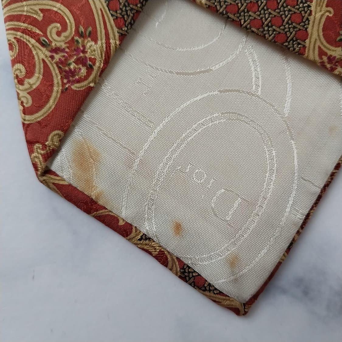 디올 브라운 오리엔탈 패턴 넥타이 8.9cm A+~A등급 K2565
 상품이미지9