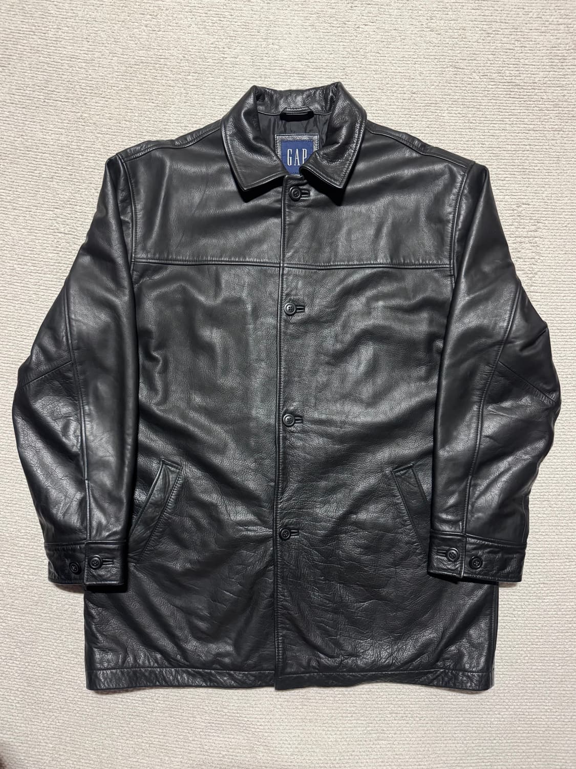 올드갭 GAP 카코트 블랙 카우레더 L 상품이미지2