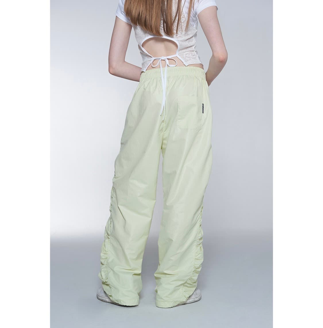 셋업이엑스이 사이드 셔링 패널 팬츠 라임 상품이미지4