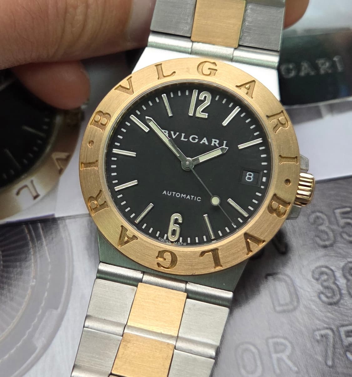 불가리 디아고노 18K콤비 LCV35SG 블랙판 오토매틱 브레이슬릿 ve 상품이미지10