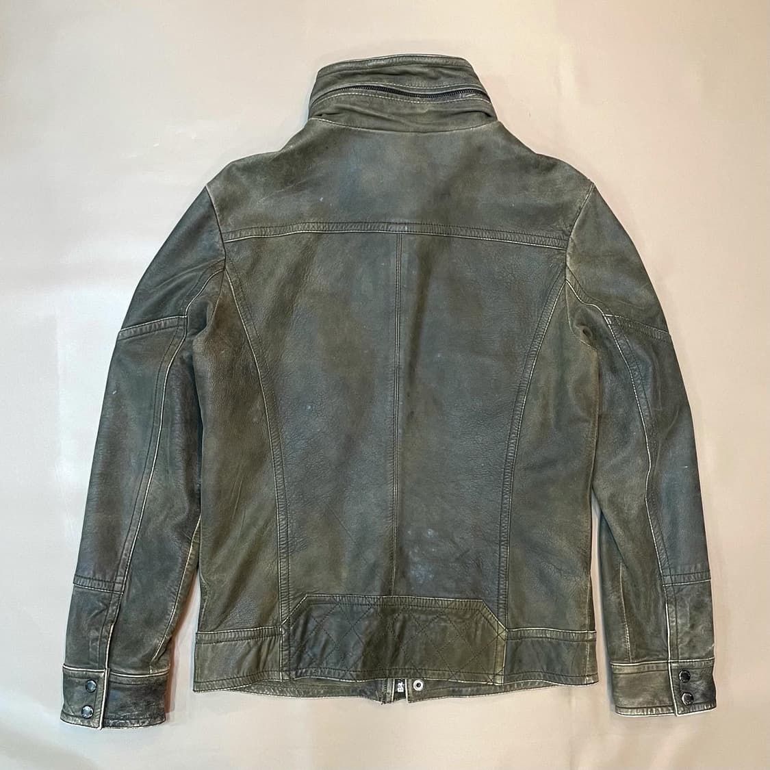 게스) 빈티지워싱 브라운 양가죽 사파리자켓(L) 상품이미지4