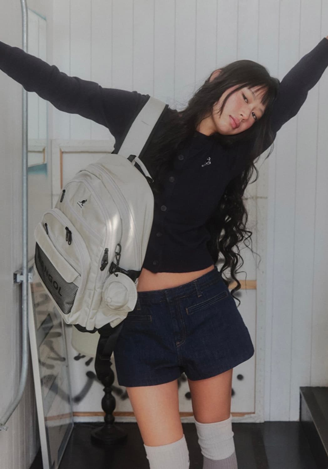 캉골 아이콘 스파크 백팩 1486 라이트그레이 상품이미지2