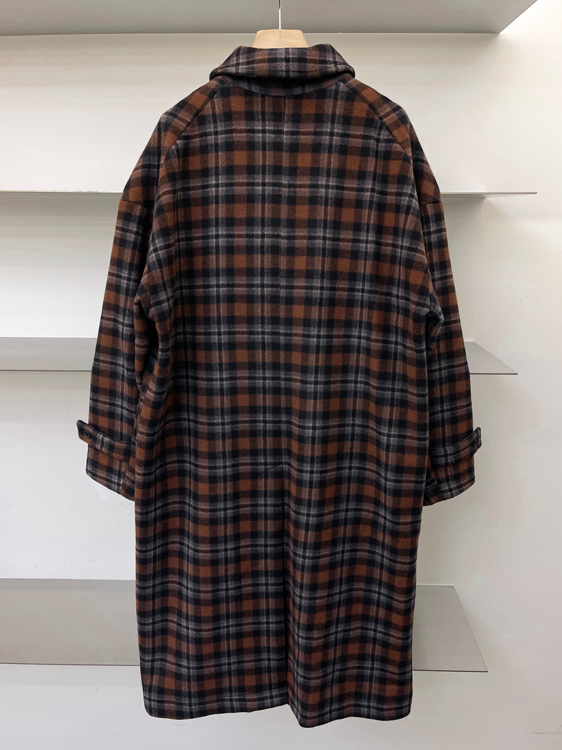 Hare 타탄 체크 울 맥 코트 상품이미지4