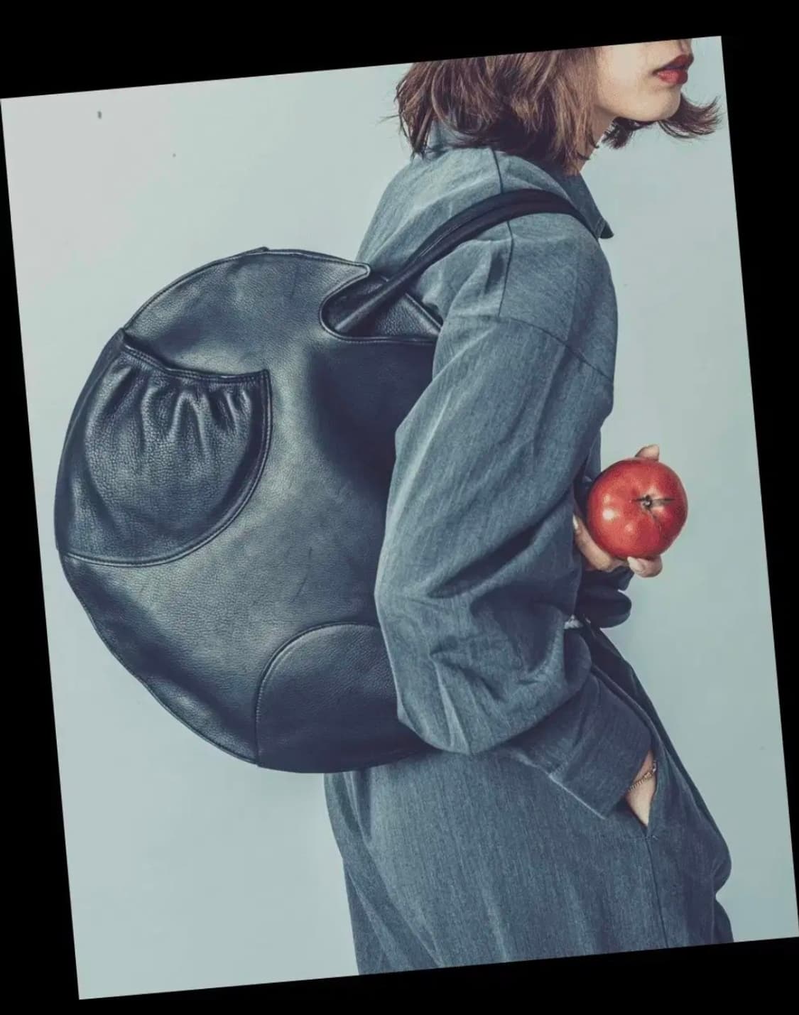 미키아모 킵레더 라운드 토트백 준야 꼼데 요지같은 재패니즈 브랜드 상품이미지9