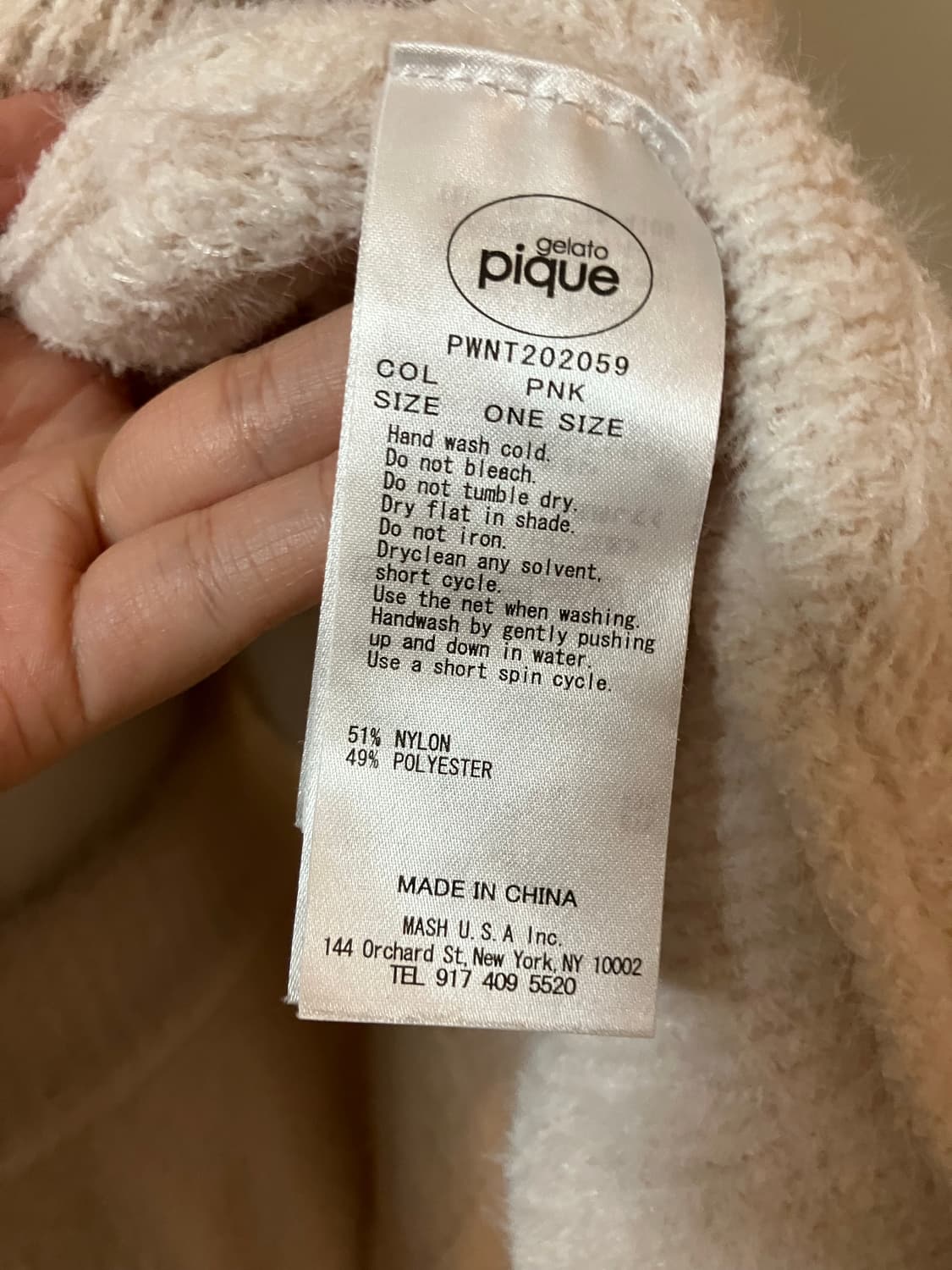 젤라또피케 홈웨어 우사미미 다이아몬드패턴 핑크 free사이즈 상품이미지7