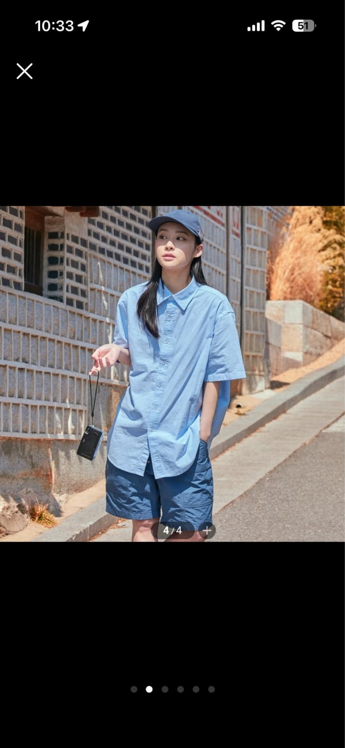 스파오 루즈핏 옥스포드 하프 셔츠 M 상품이미지2