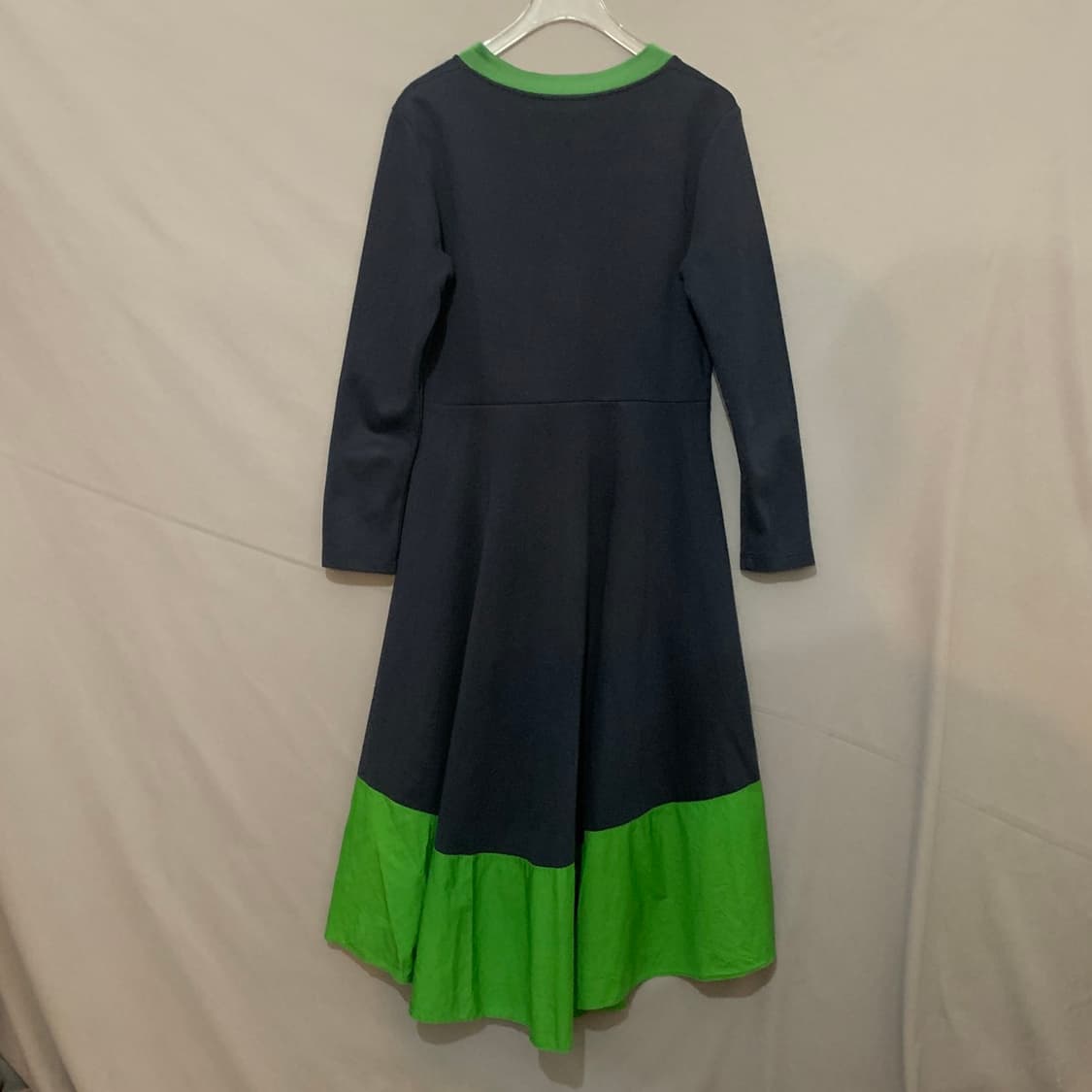 M COS 코스 배색 플레어 긴팔 라운드 롱 원피스 상품이미지2