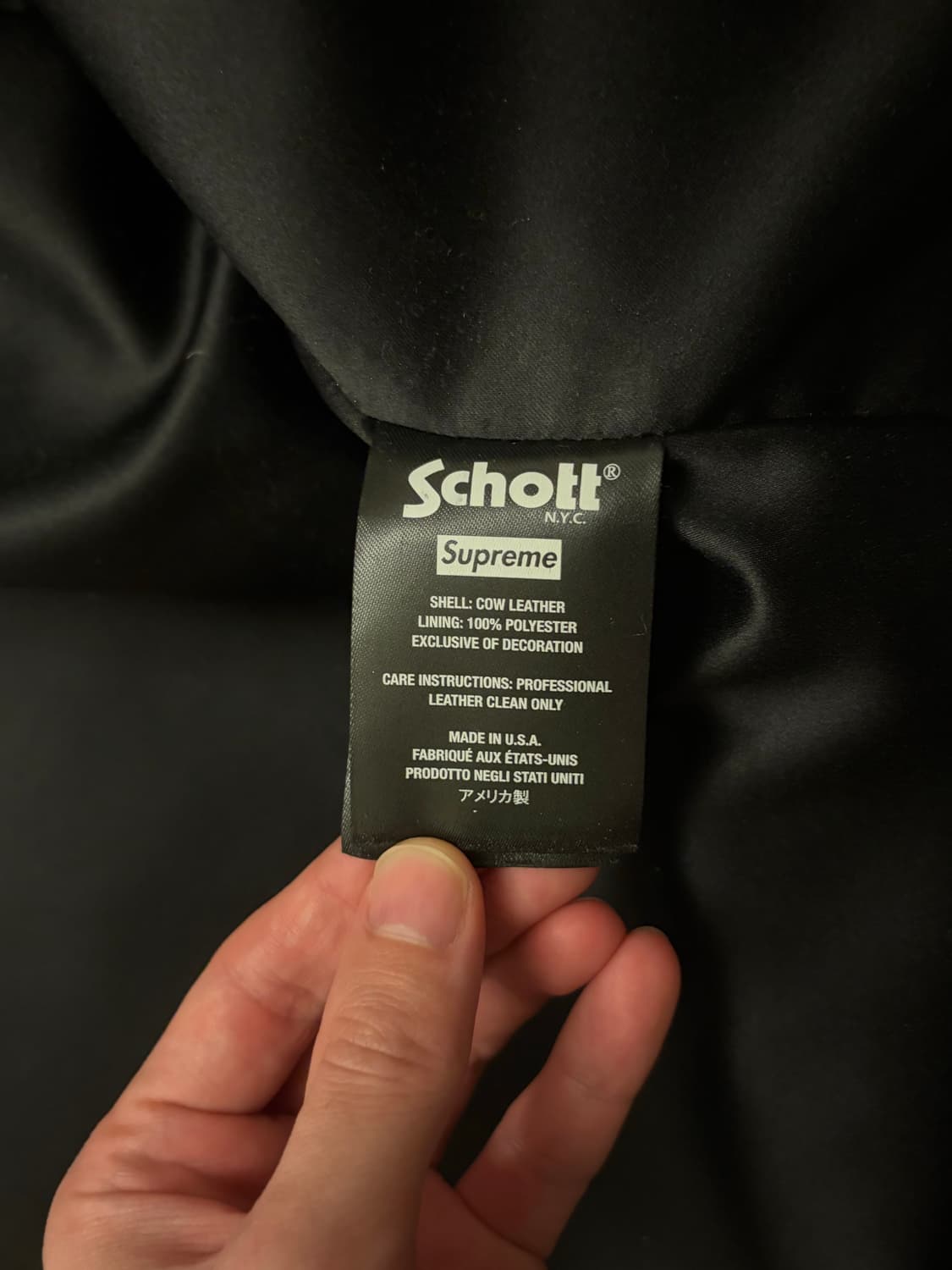 슈프림X쇼트 레더 클립 자켓 M 상품이미지3