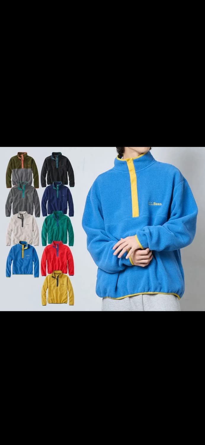 LL bean 엘엘빈 플리스 후리스 풀오버 블루 L사이즈 새상품 상품이미지6