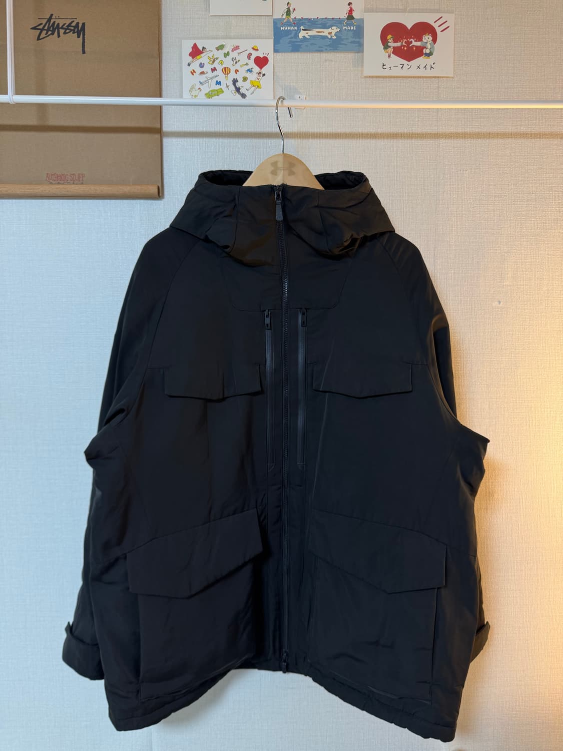 [XL]유니클로 x 화이트마운티니어링 하이브리드 다운 자켓 블랙 상품이미지1