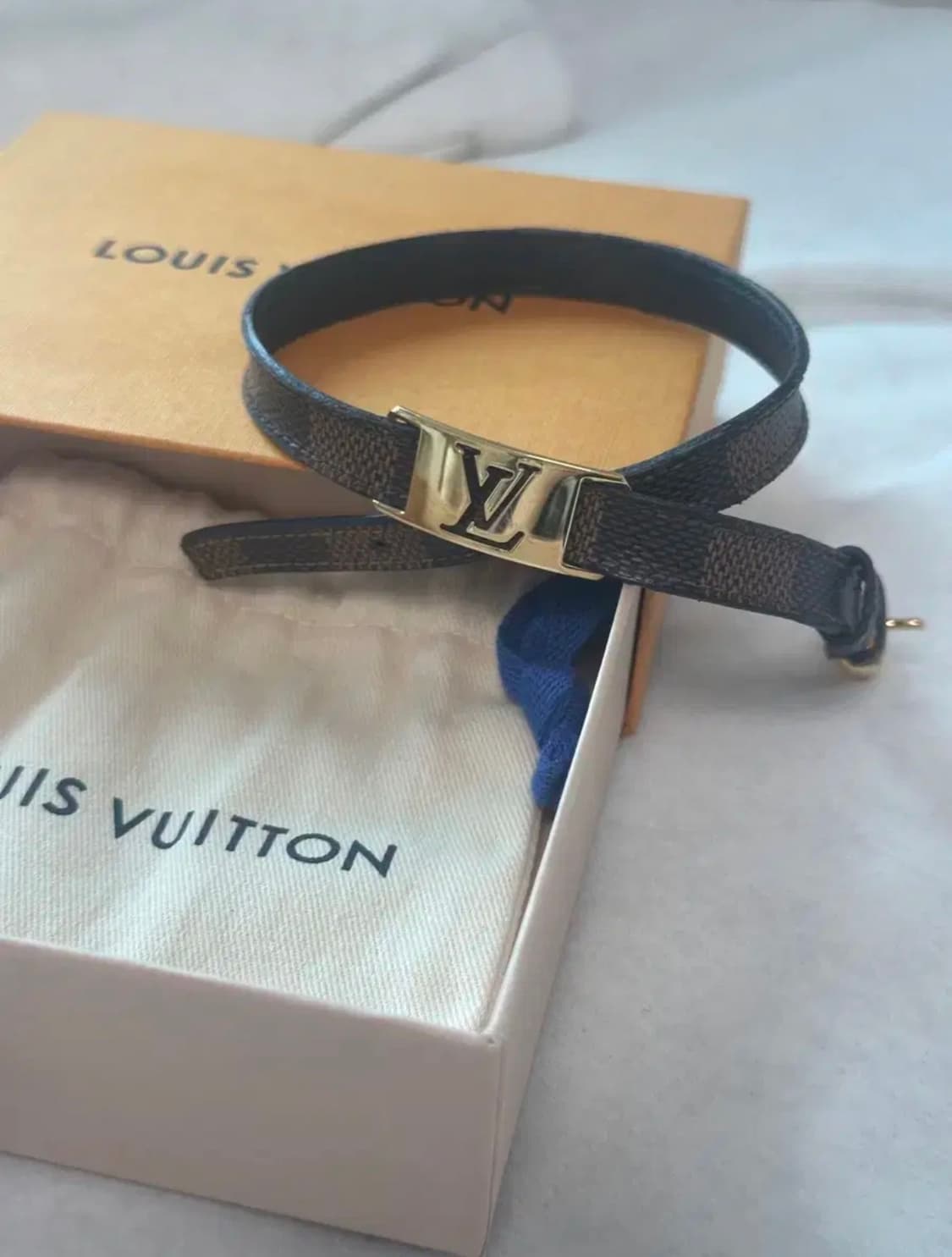 정품 루이비통 다미에 LV 이니셜 브레이슬릿 팔찌 상품이미지4