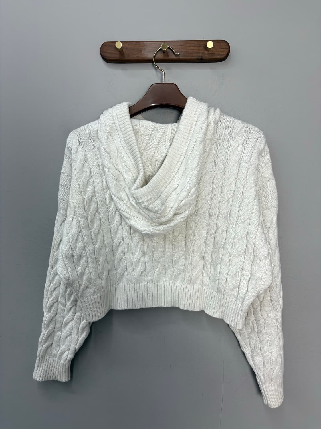 타미힐피거 빅 플래그 로고 케이블 후드 크롭 스웨터 A3431 상품이미지4