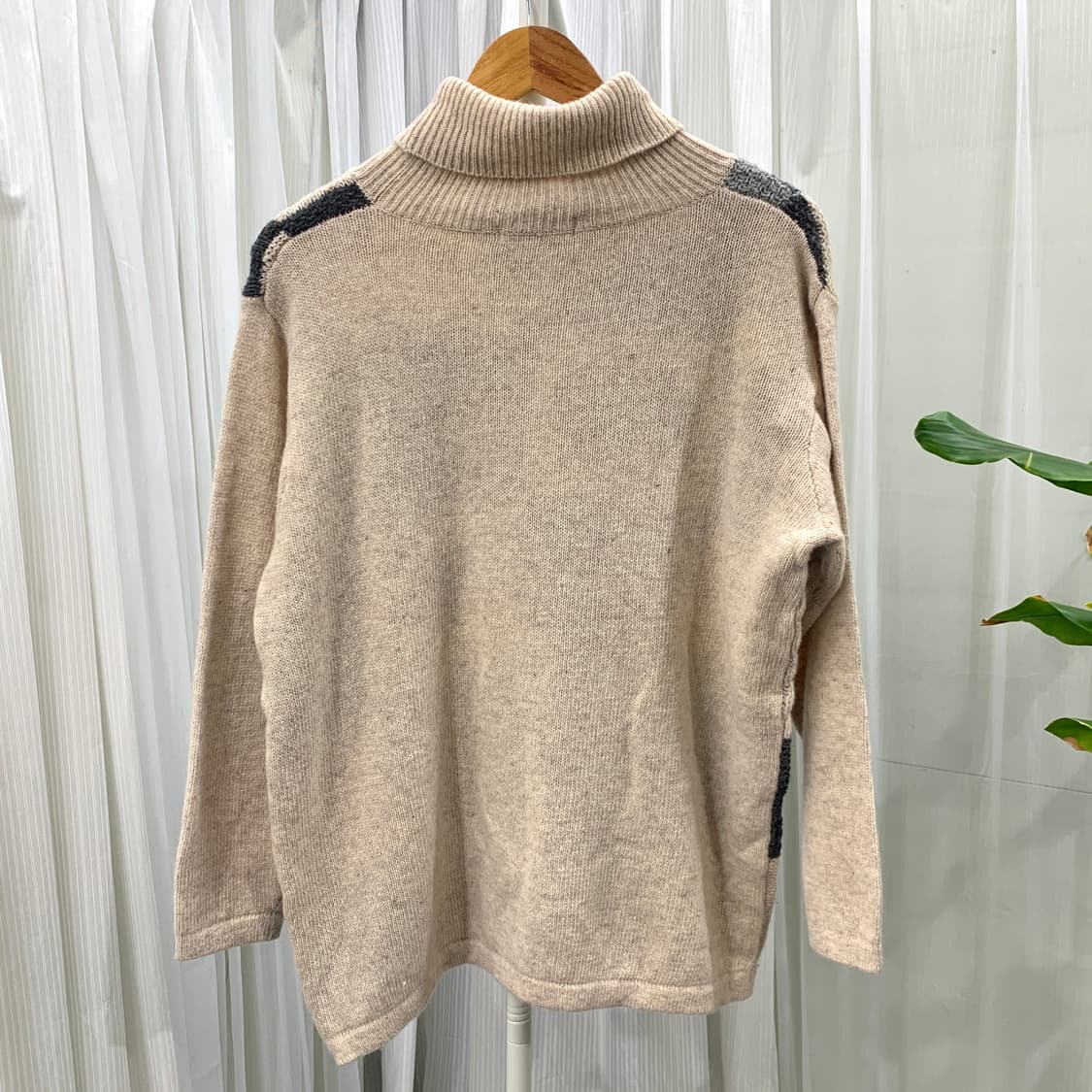 빈티지 bleuazur 패치워크 멀티 패턴 폴라 니트 1767 상품이미지2