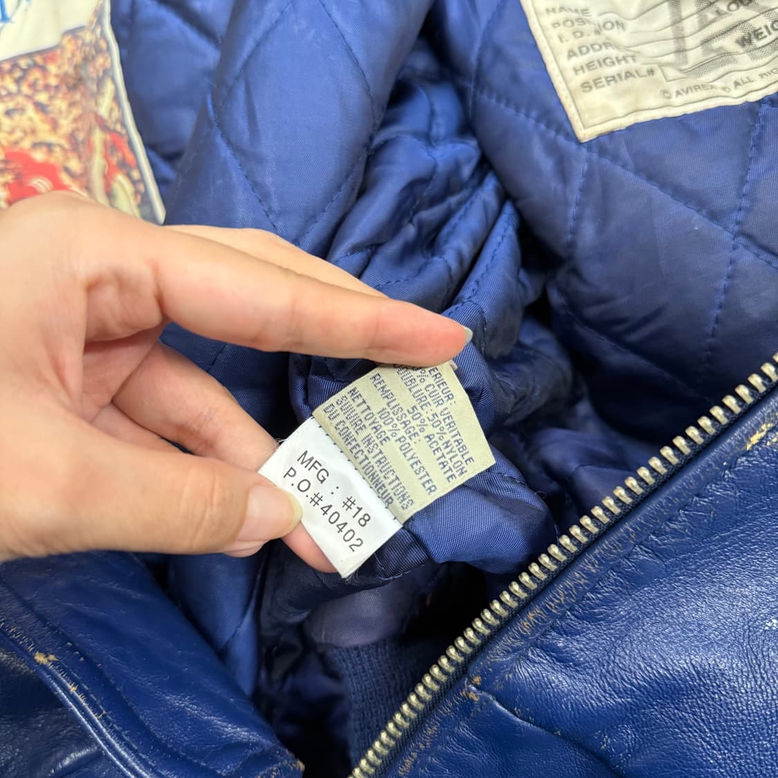 [ 정품/3XL ] 90s 아비렉스 USA 빈티지 레더 바시티 자켓 상품이미지5