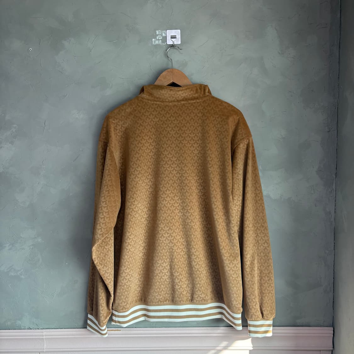 아디다스 헤리티지 벨루어 하프집업 져지 트랙탑 브라운 상품이미지4